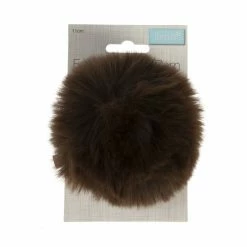 Flash Sale 🧨 Trimits Brown Faux Fur Pom Pom 11cm 💯 -Hobbycraft Shop 662745 1003 4 Large Faux Fur Pom Pom Brown
