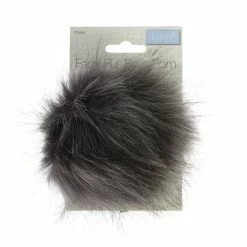 Hot Sale 🌟 Trimits Grey Faux Fur Pom Pom 11cm 🌟 -Hobbycraft Shop 662745 1004 4 Large Faux Fur Pom Pom Grey